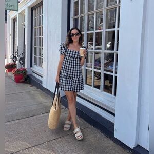 Black and white plaid dress